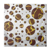 Giraffe Brown and Yellow Print Tegeltje (Voorkant)