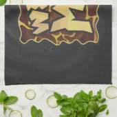 Giraffe Brown and Yellow Print Theedoek (Gevouwen)