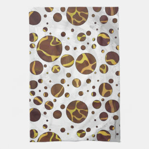 Giraffe Brown and Yellow Print Theedoek