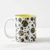 Giraffe Brown and Yellow Print Tweekleurige Koffiemok (Links)