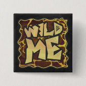 Giraffe Brown and Yellow Print Vierkante Button 5,1 Cm (Voorkant)