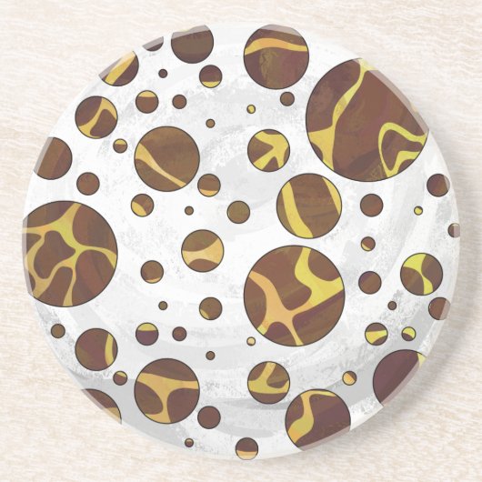 Giraffe Brown and Yellow Print Zandsteen Onderzetter (Voorkant)