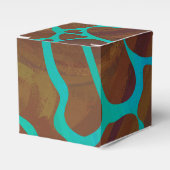 Giraffe Brown en Blauwgroen print Bedankdoosjes (Voorkant Zijde)