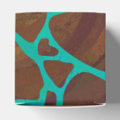 Giraffe Brown en Blauwgroen print Bedankdoosjes (Bovenkant)