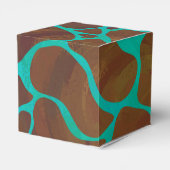 Giraffe Brown en Blauwgroen print Bedankdoosjes (Achterkant)