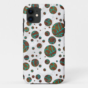 Giraffe Brown en Blauwgroen print iPhone 11 Hoesje