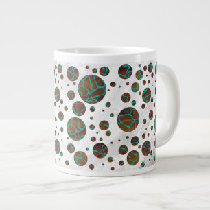 Giraffe Brown en Blauwgroen print Grote Koffiekop