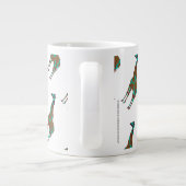 Giraffe Brown en Blauwgroen print Jumbo Beker (Achterkant)