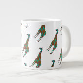 Giraffe Brown en Blauwgroen print Jumbo Beker (Voorkant rechts)
