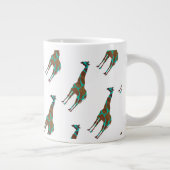 Giraffe Brown en Blauwgroen print Jumbo Beker (Rechts)