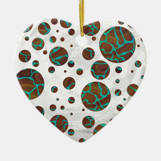 Giraffe Brown en Blauwgroen print Keramisch Ornament (Voorkant)