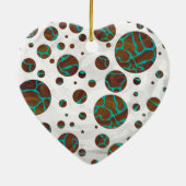 Giraffe Brown en Blauwgroen print Keramisch Ornament (Achterkant)
