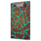 Giraffe Brown en Blauwgroen print Klembord (Links)