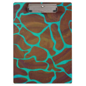 Giraffe Brown en Blauwgroen print Klembord (Voorkant)