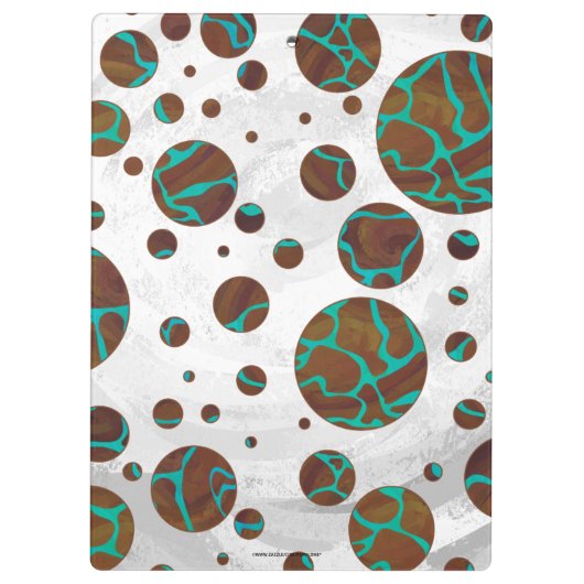 Giraffe Brown en Blauwgroen print Klembord (Achterkant)
