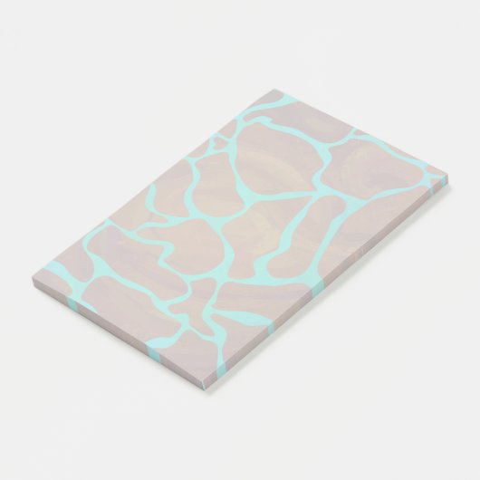 Giraffe Brown en Blauwgroen print Post-it® Notes (Schuin)