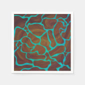 Giraffe Brown en Blauwgroen print Servetten (Voorkant)