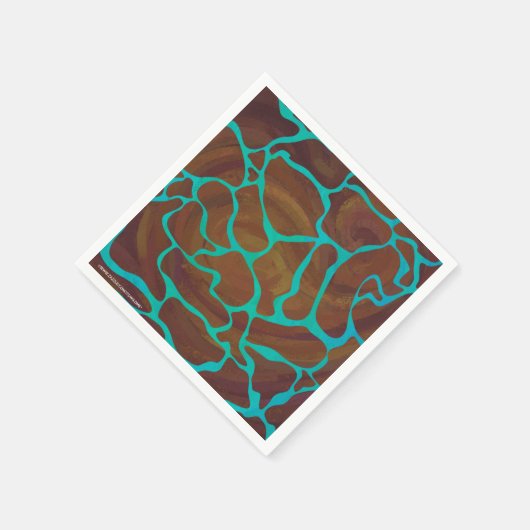 Giraffe Brown en Blauwgroen print Servetten (Hoek)