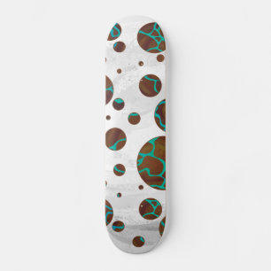 Giraffe Brown en Blauwgroen print Skateboard