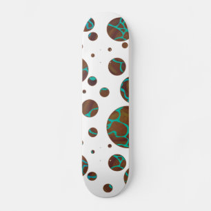Giraffe Brown en Blauwgroen print Skateboard