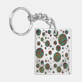 Giraffe Brown en Blauwgroen print Sleutelhanger (Voorkant Links)