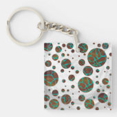 Giraffe Brown en Blauwgroen print Sleutelhanger (Voorkant)