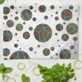 Giraffe Brown en Blauwgroen print Theedoek (Gevouwen)