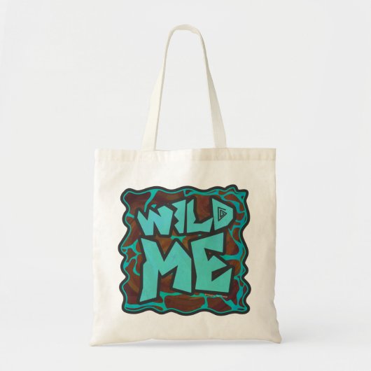 Giraffe Brown en Blauwgroen print Tote Bag (Voorkant)