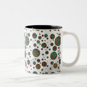 Giraffe Brown en Blauwgroen print Tweekleurige Koffiemok