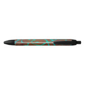 Giraffe Brown en Blauwgroen print Zwarte Inkt Pen (Achterkant)