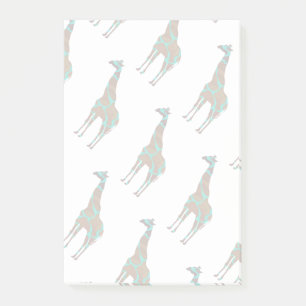 Giraffe Brown en Blauwgroen Siloette Post-it® Notes