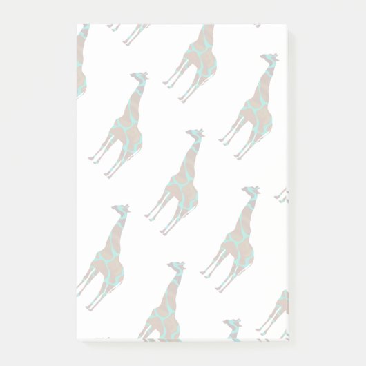 Giraffe Brown en Blauwgroen Siloette Post-it® Notes (Voorkant)
