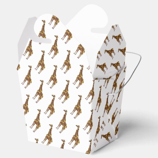 Giraffe Brown en Geel Silhouette Bedankdoosjes (Geopend)