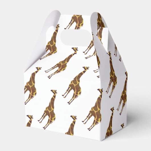 Giraffe Brown en Geel Silhouette Bedankdoosjes (Achterkant)