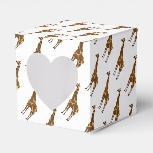 Giraffe Brown en Geel Silhouette Bedankdoosjes (Voorkant Zijde)