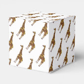 Giraffe Brown en Geel Silhouette Bedankdoosjes (Achterkant)