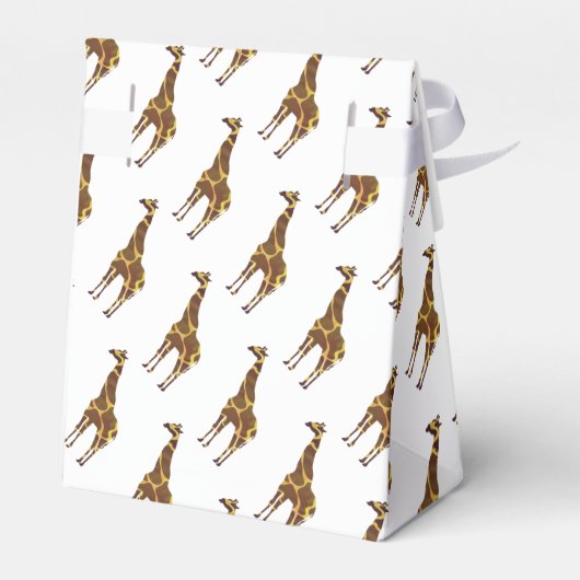 Giraffe Brown en Geel Silhouette Bedankdoosjes (Achterkant)