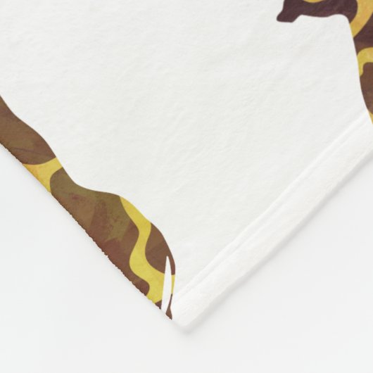 Giraffe Brown en Geel Silhouette Fleece Deken (Hoek)