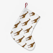 Giraffe Brown en Geel Silhouette Kleine Kerstsok (Voorkant (Hangend))