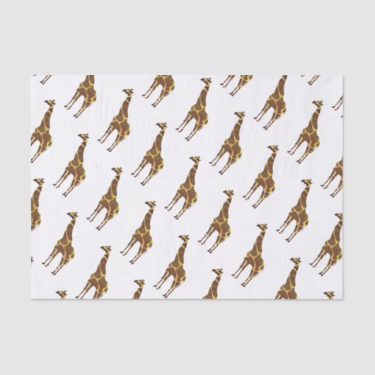 Giraffe Brown en Geel Silhouette Tissuepapier (Voorkant)