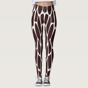 Giraffe Brown et blanche Imprimer Leggings Motifs