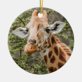 Giraffe browsen keramisch ornament (Voorkant)