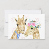 Giraffe bruiloft dank u bedankkaart (Achterkant)