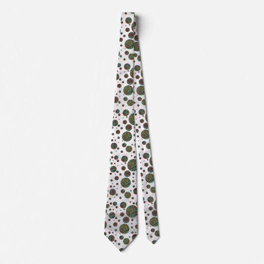 Giraffe Bruin en Blauwgroene Print Stropdas (Voorkant)