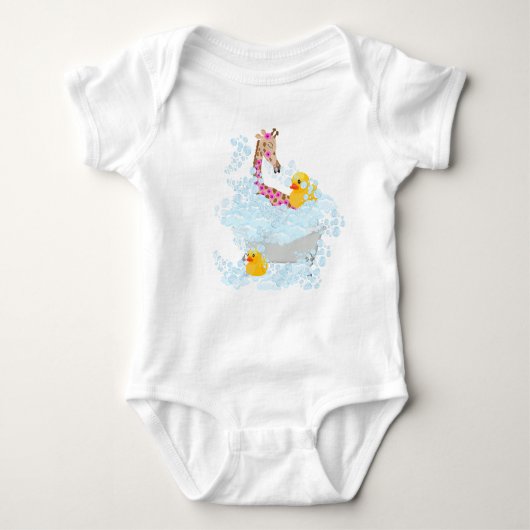 Giraffe, bubbelbad en rubberen eendjes romper (Voorkant)