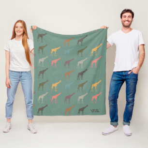 Giraffe Cadeau Deken Retro Dier Vliesdeken