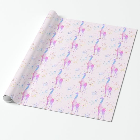 Giraffe Cadeaupapier (Uitgerold)