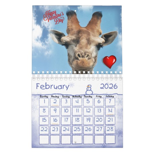 Giraffe Calendrier 2020 (Feb 2026)