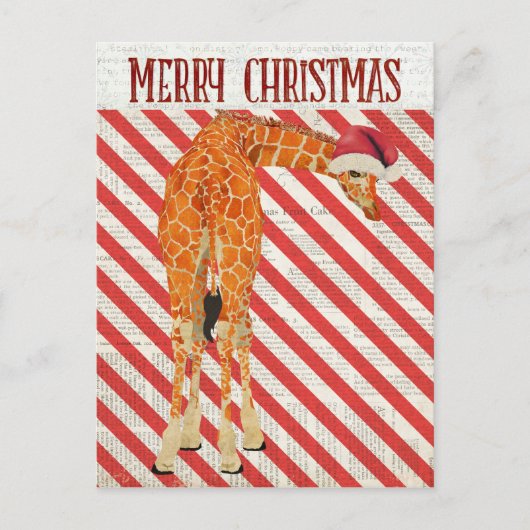 Giraffe Candy Cane Briefkaart (Voorkant)