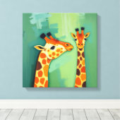 Giraffe Canvas Muurkunst Afdruk (Insitu (Houten vloer))